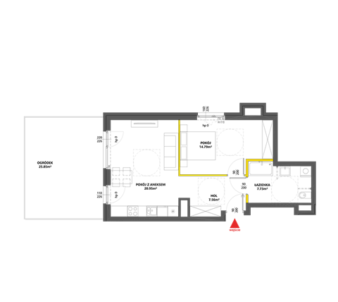 Plan 2 pok. 51m²