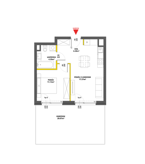 Plan 2 pok. 39m²