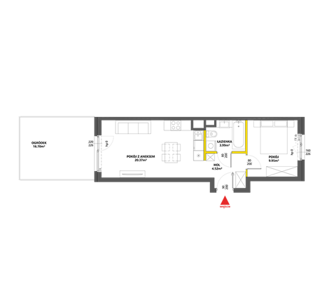 Plan 2 pok. 39m²
