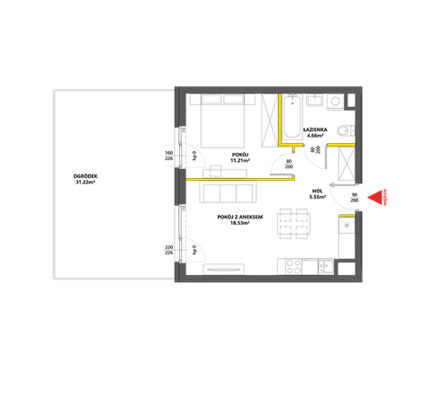Plan 2 pok. 40m²