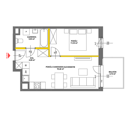 Plan 2 pok. 40m²