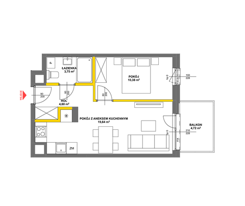 Plan 2 pok. 38m²