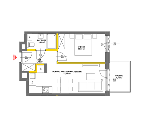 Plan 2 pok. 39m²