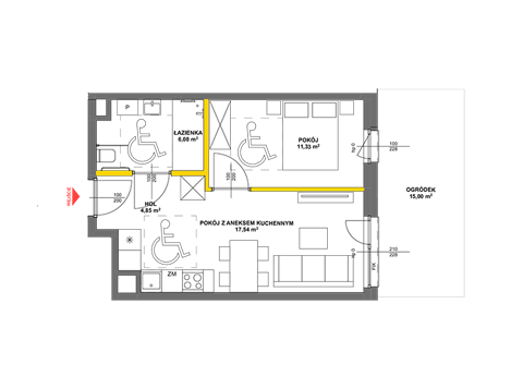 Plan 2 pok. 40m²