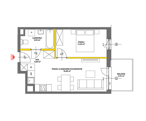 Plan 2 pok. 40m²