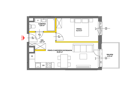 Plan 2 pok. 41m²