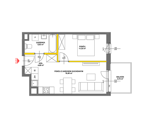 Plan 2 pok. 40m²