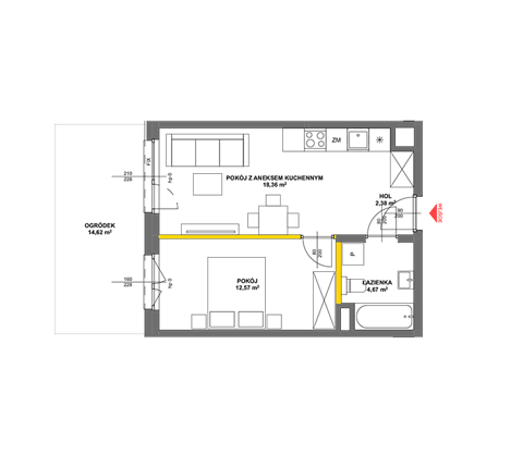 Plan 2 pok. 38m²