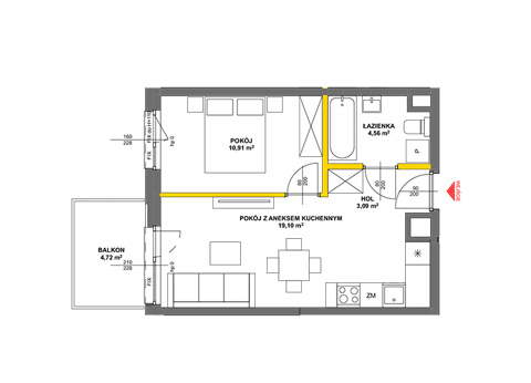 Plan 2 pok. 38m²