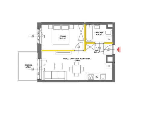 Plan 2 pok. 38m²