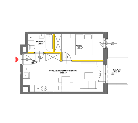 Plan 2 pok. 41m²