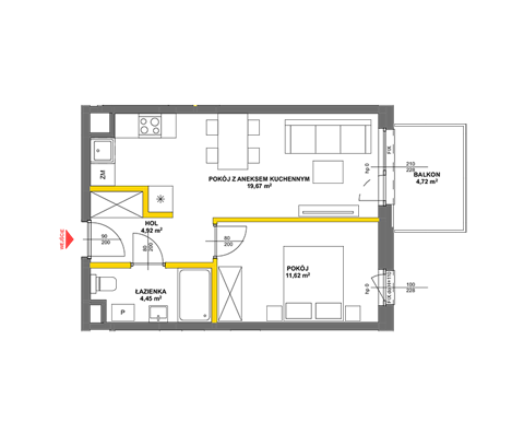 Plan 2 pok. 41m²