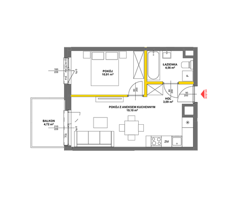 Plan 2 pok. 38m²