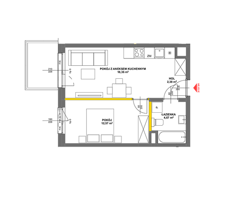 Plan 2 pok. 38m²