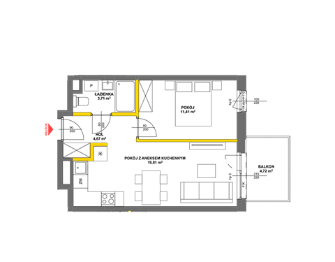 Plan 2 pok. 39m²