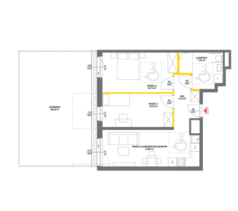 Plan 3 pok. 61m²