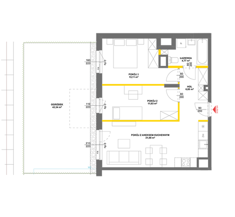 Plan 3 pok. 58m²