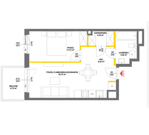Plan 2 pok. 42m²
