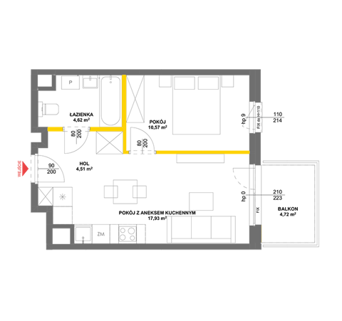 Plan 2 pok. 38m²
