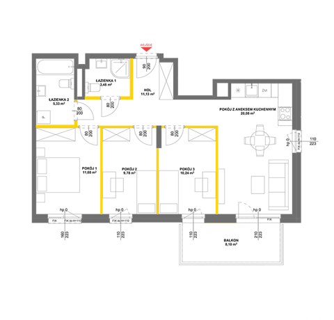 Plan 4 pok. 72m²
