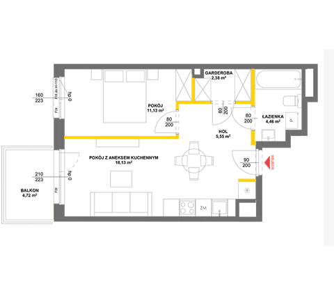 Plan 2 pok. 42m²