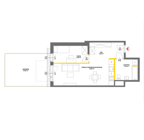 Plan 2 pok. 49m²