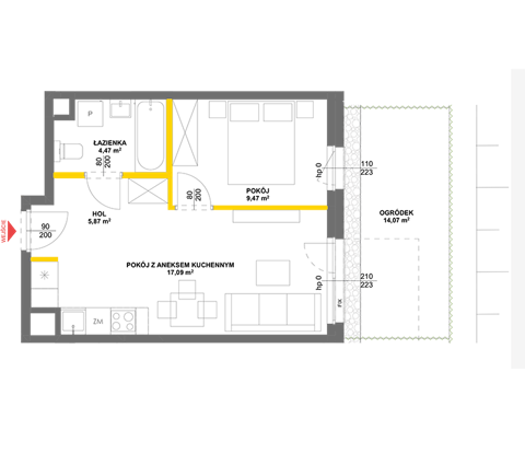 Plan 2 pok. 37m²