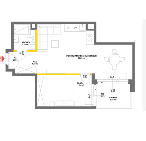 Plan 2 pok. 51m²