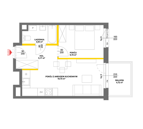 Plan 2 pok. 38m²