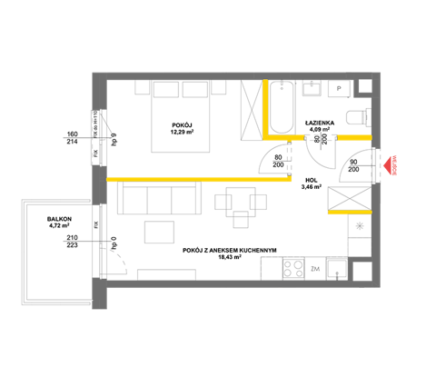 Plan 2 pok. 38m²