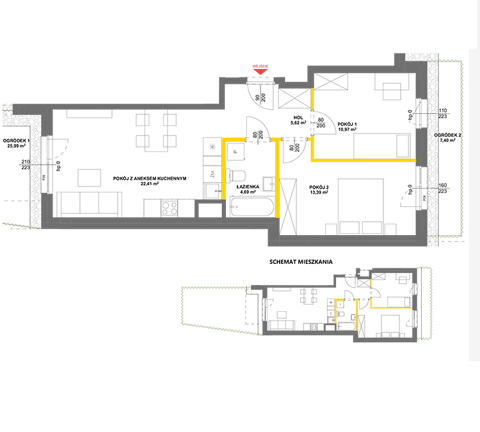 Plan 3 pok. 57m²