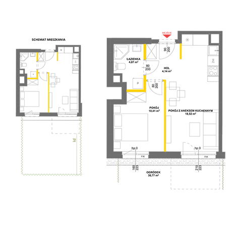Plan 2 pok. 37m²
