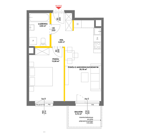 Plan 2 pok. 42m²