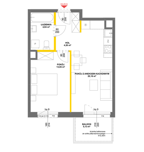 Plan 2 pok. 42m²