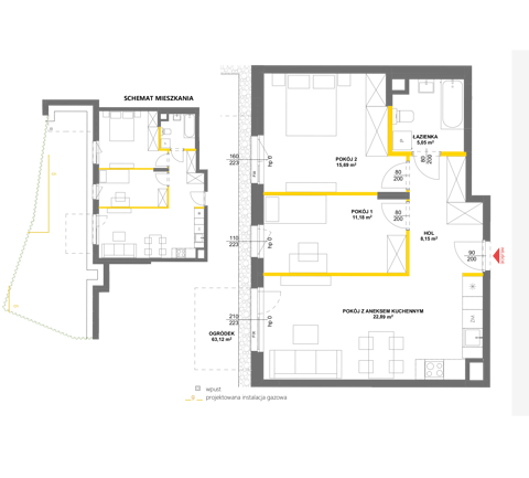 Plan 3 pok. 63m²