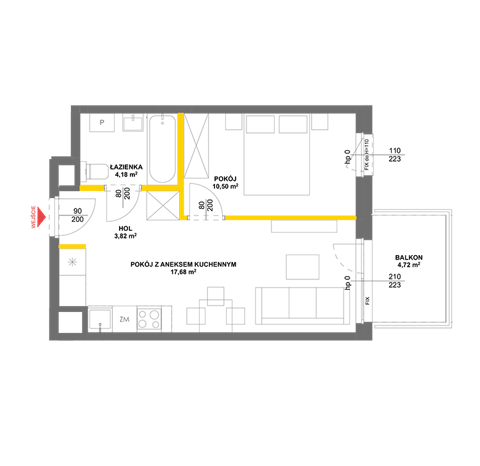 Plan 2 pok. 36m²
