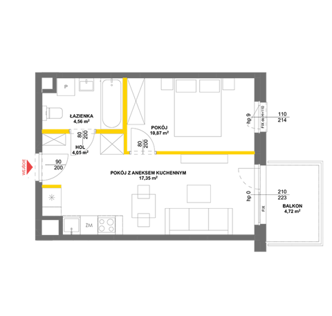Plan 2 pok. 37m²