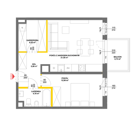 Plan 2 pok. 51m²