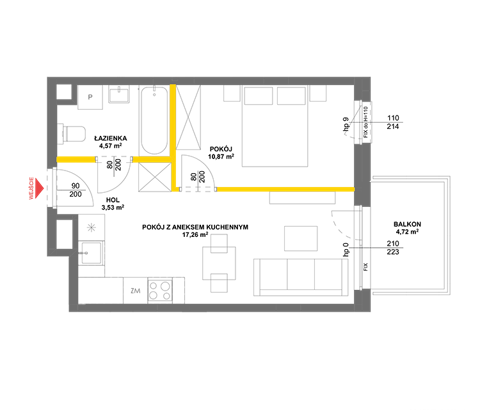 Plan 2 pok. 36m²