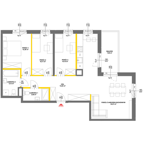 Plan 4 pok. 87m²