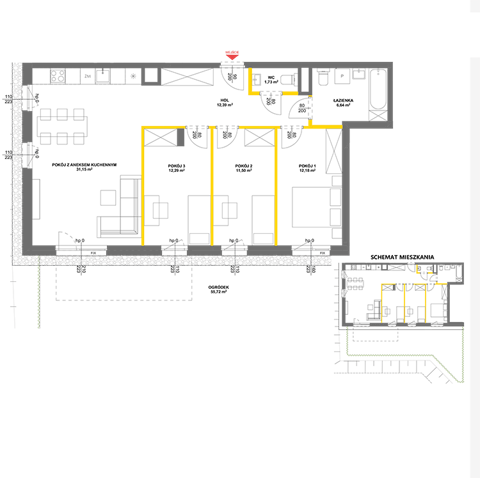 Plan 4 pok. 88m²