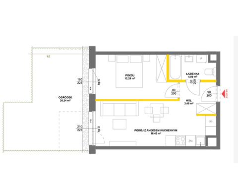Plan 2 pok. 38m²