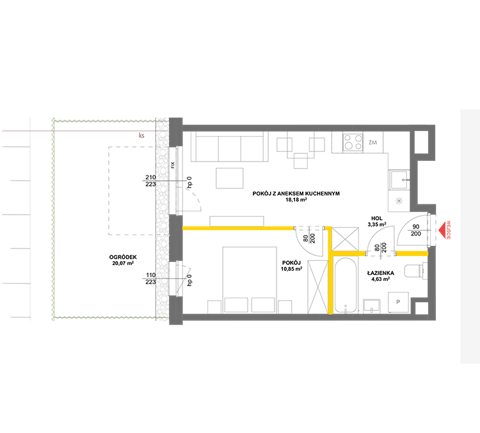 Plan 2 pok. 37m²