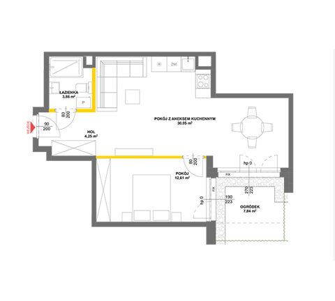 Plan 2 pok. 51m²