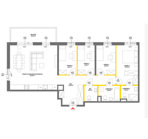 Plan 5 pok. 105m²