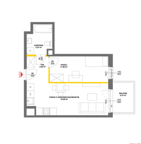 Plan 2 pok. 40m²