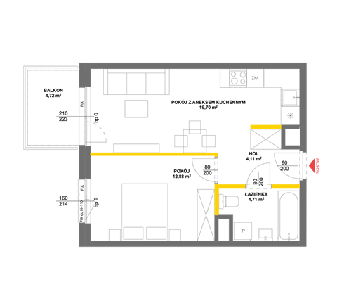 Plan 2 pok. 41m²