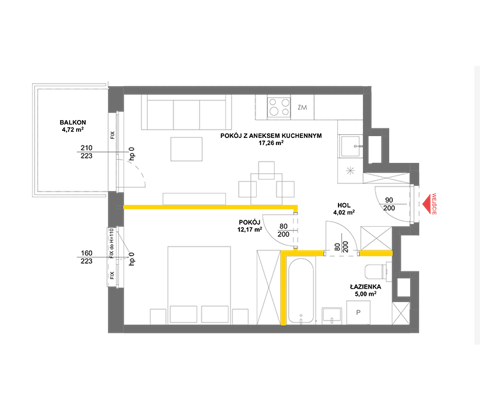 Plan 2 pok. 38m²