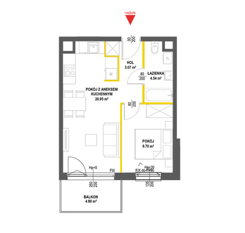 Plan 2 pok. 38m²