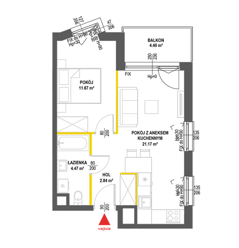 Plan 2 pok. 40m²
